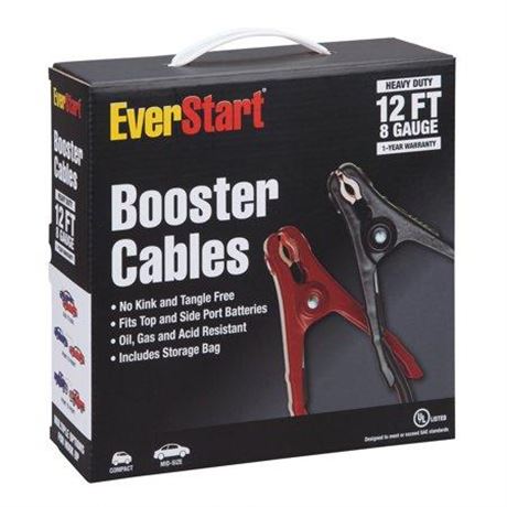 EverStart 12-Foot 8-Gauge Heavy Duty Booster Cables  165 Amps