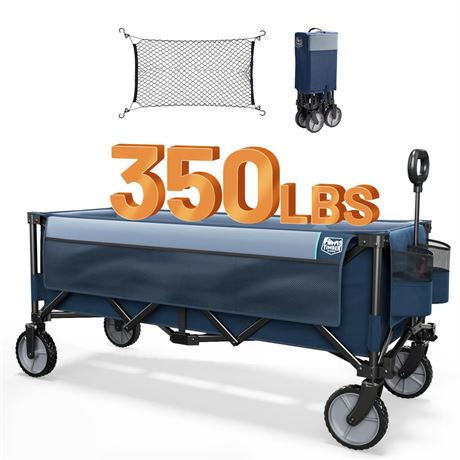 TIMBER RIDGE 51.2'' Extended Collapsible Wagon Cart with Cargo Net, 350LBS