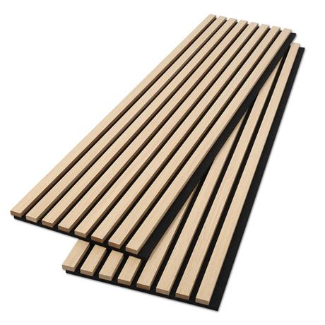 BUBOS Acoustic Wood Wall Panels,2 Pack 47.2” x 12.8” Wood Slat Wall