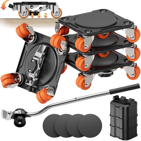ONEON Heavy Duty Furniture Movers with Wheels Dolly with Auxiliary Lifter,