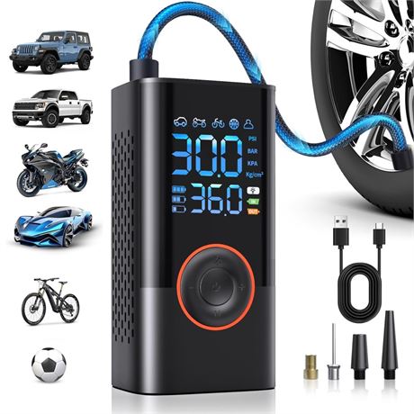 Tire Inflator Portable Air Compressor Portable Cordless Mini Air Pump with