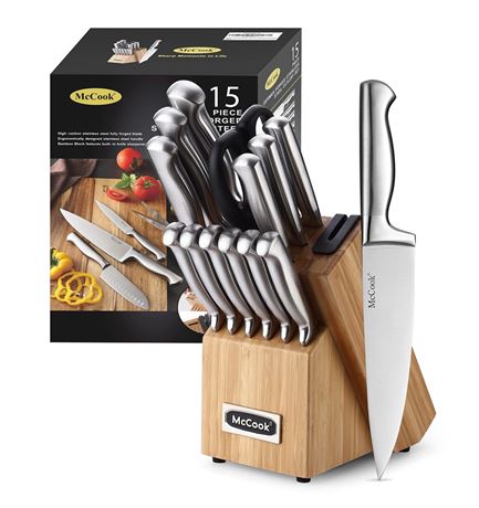 McCook® Knife Sets,German Stainless Steel Knife Block Sets with Built-in