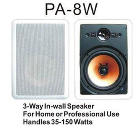 3-Way In-Wall Speaker 35-150 Watts Speakers - Pair - White