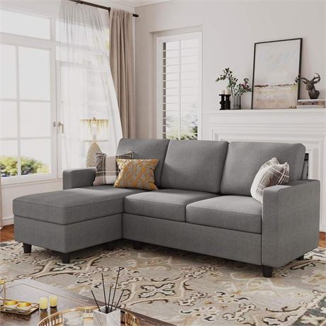 HONBAY Convertible Sectional Sofa, Convertible L Shaped Couch with Reversible