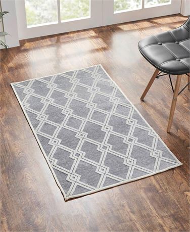 Seventh Studio Diamond High Low Accent Rug, 27" X 45" - Grey