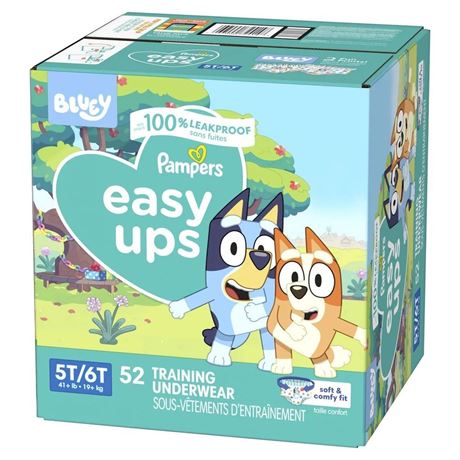 OFFSITE Pampers Easy Ups Bluey Training Pants Toddler Boys Size 5T/6T 52 Count