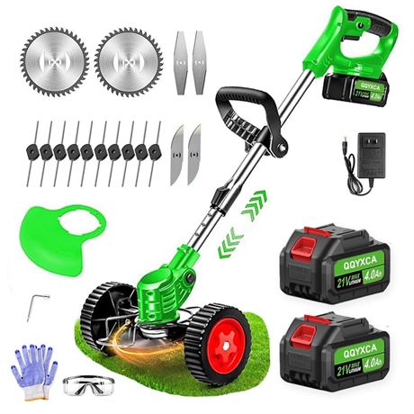 Cordless Weed Wacker 21V Electric Weed Wacker Battery Powered with 2Pcs 4.0Ah