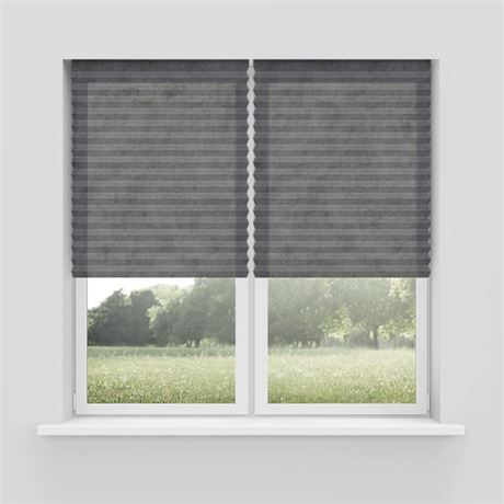 Foiresoft No Tools Pleated Fabric Shades, Temporary Window Blinds, No Drilling