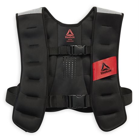 Reebok Delta Weighted Vest 12Lb, 20lb, 40lb, Black, Adjustable, Unisex Sizing