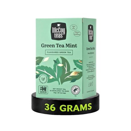 McCoy Teas Green Mint Tea Bags Individually Wrapped Collection Flavored Green