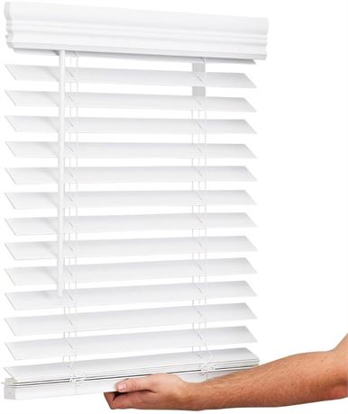 Lotus & Windoware Cordless, 2 Inch Faux Wood Blind, 31" Wide x 72" Long, Window