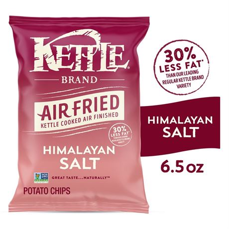Kettle Brand Potato Chips, Air Fried Himalayan Salt Kettle Chips, 6.5 oz (2) Bag
