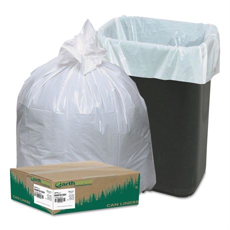 Earthsense Commercial RNW1K150V Recycled Can Liner, 13 gal, .85 mil, 24" x 33",