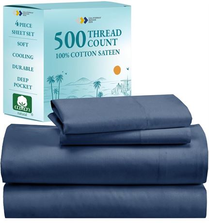 MACYS HOME DESIGN- Full Bed Sheets Set, Soft 100% Cotton Cooling Sheets Deep