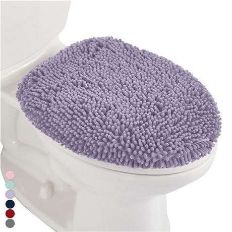 Gorilla Grip Soft Chenille Bathroom Toilet Lid Cover, Machine Washable Seat