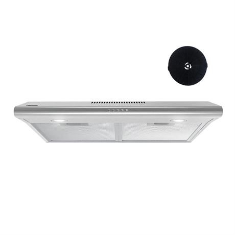 FIREGAS Under Cabinet Range Hood 30 inch, Ducted/Ductless Convertible Kitchen