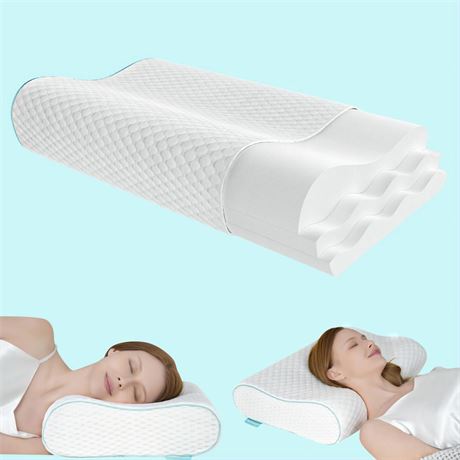 OFFSITE Cervical Neck Pillow, Side Sleeper Pillow for Neck Pain Relief,