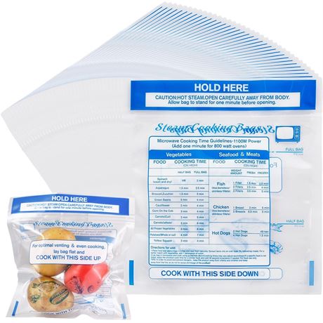 Gezan Zipper Microwave Steamer Bags Reusable Food Storage Bags Freezer Bag