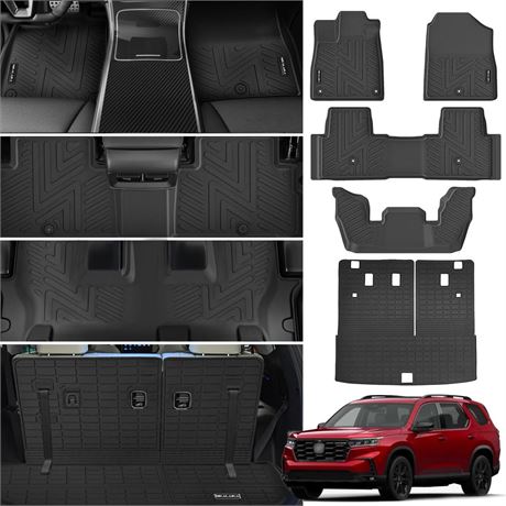 Floor Mats & Cargo Liner with Backrest Mat for Honda Pilot 2023 2024 2025 All