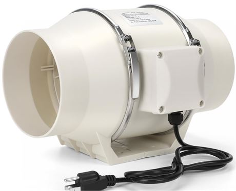 Nalle 4 Inch Inline Duct Fan Radon Fan 50W 280 CFM Ventilation Exhaust Blower