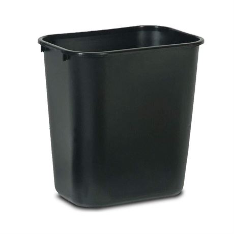 Plastic Garbage Home Office Recycle Bin 7 Gal Black - Outdoor Trash can -