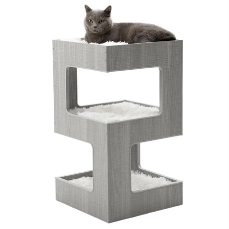 ACH Modern Cat Furniture Cat Tree Spacious Perch Multi-Level Cat Tower for