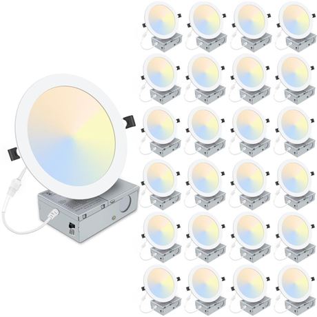 24 Packs 8 Inch Recessed LED Light: Ultra Thin LED Recessed Lighting with