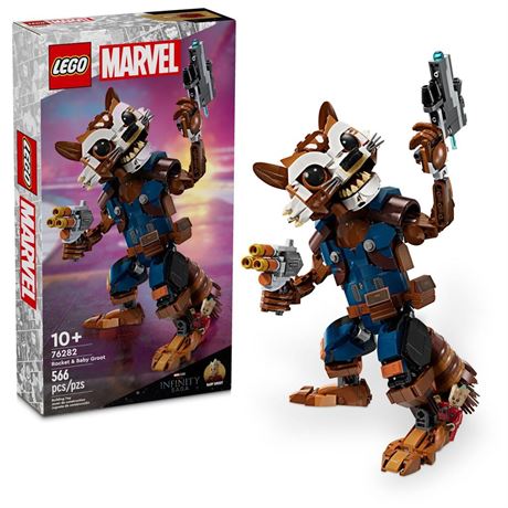 LEGO Marvel Rocket & Baby Groot Minifigure, Guardians of The Galaxy Inspired