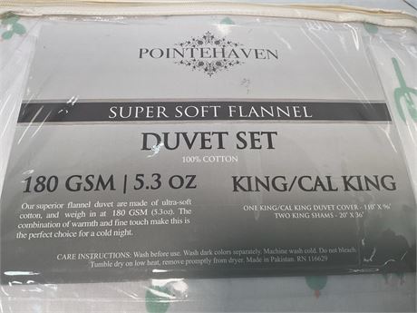 Pointhaven super soft duvet set flannel king/cal