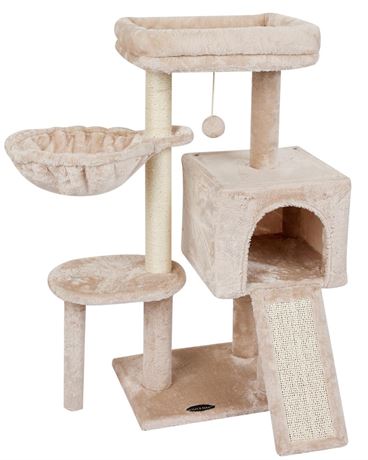 FISH&NAP Cute Cat Tree Kitten Cat Tower for Indoor Cat Condo Sisal Scratching