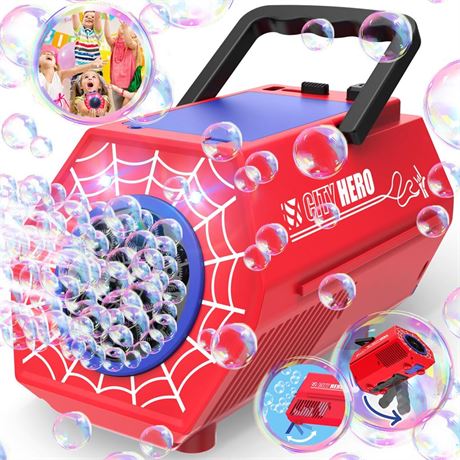 Automatic Bubble Machine for Kids - 30000+ Bubbles/Min, 2 in 1 Bubble Machine