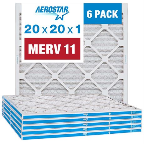 Aerostar 16 3/8 by 21 / 1/2 MERV 11 Pleated Air Filter, AC Furnace Air Filter,