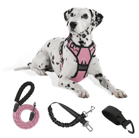 FURRYFECTION No Pull Vest Harness, Reflective with Leash No Choke Soft Padded,