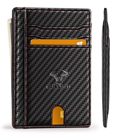 BULLIANT Slim Wallet, Skinny Minimal Thin Front Pocket Wallet Card Holder For