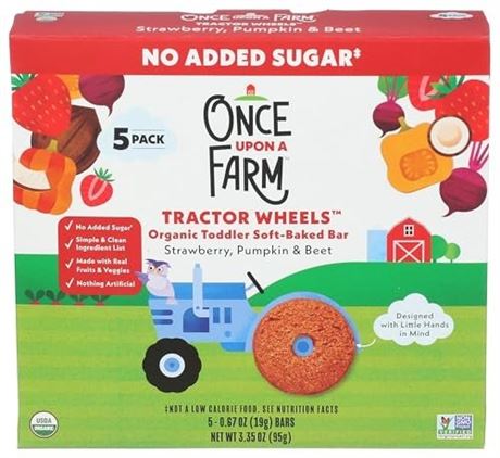 Once Upon a Farm Tractor Wheels Strawberry Pumpkin & Beet Baby Food - 3.35oz: