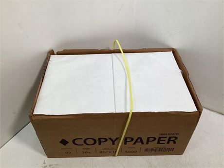 8.5" X 11" Copy Paper, 20 Lbs., White, 5000 Sheets/Carton (324791)