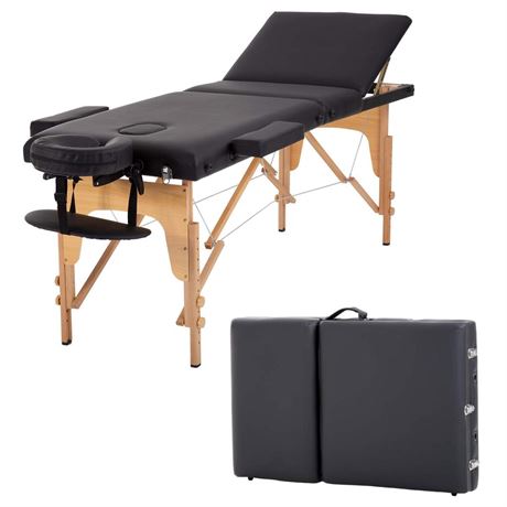 Massage Table Portable Massage Tables 3 Fold Spa Bed 84" L 34" H Inch Height