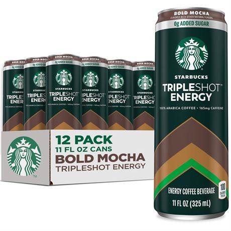 Starbucks Tripleshot Coffee Energy Drink, Mocha, 11 fl oz Cans (12 pack),