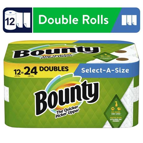 OFFSITE Bounty Select-a-Size Paper Towels, 12 Double Rolls, White