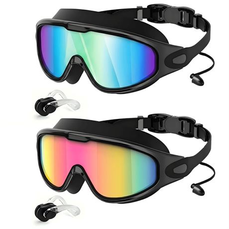 Mapskey Swim Goggles with Upoolproof Wide Angle Lenses for Pool Adults Men and