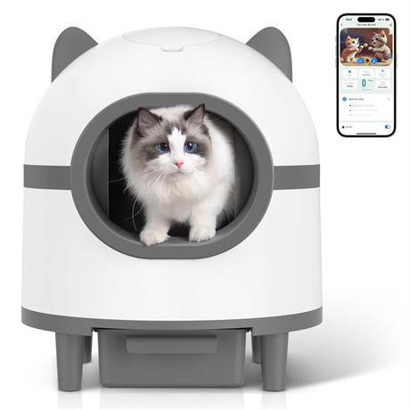 Self Cleaning Cat Litter Box, Large Automatic Cat Litter Box for Multiple Cats