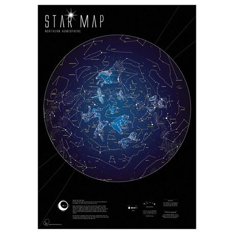 Maps International Glow in The Dark Constellation Map – Illuminates After Dark