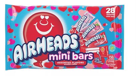 Airheads Assorted Flavors Valentine's Day Mini Bars - 28 Count