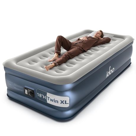 iDOO Twin XL Air Mattress Built in Pump, Upgraded Inflatable Blow up Mattress,