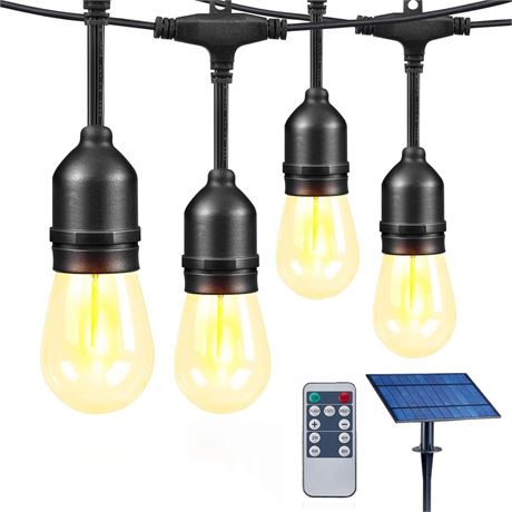 Outdoor Solar String Lights, Patio String Lights with Bright 2W Shatterproof