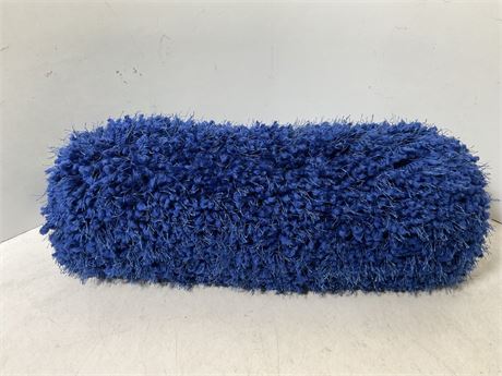 blue fluffy log pillow