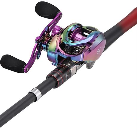 Fishing Rod and Reel Combo 1.6M Carbon Fiber Fishing Rod and 9+1 BB 6.5:1 Gear