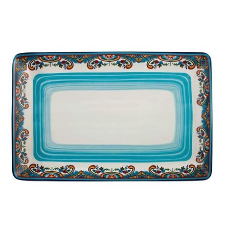 Euro Ceramica Zanzibar Rectangular Serving Platter - Multicolor
