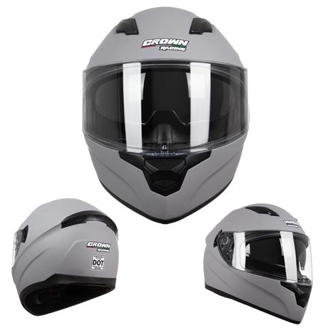 Full Face Motorcycle Helmet 2 Lenses with Rear Wing Motorbike Street Bike