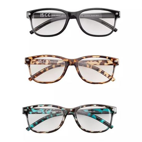 Women’s Nine West Gwen N90824 52mm 3-pk. Rectangle Reading Glasses,